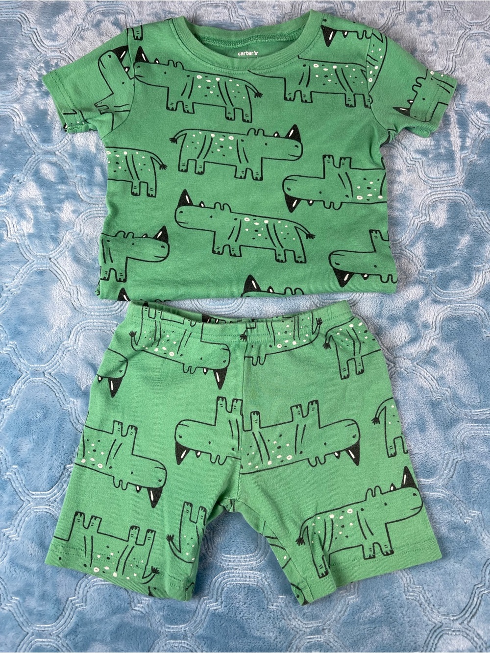 Carter's Green Crocodile Print Kids Matching Set